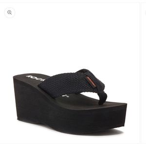 Rocket Dog Crush Black Webbing Flip Flop size wedges